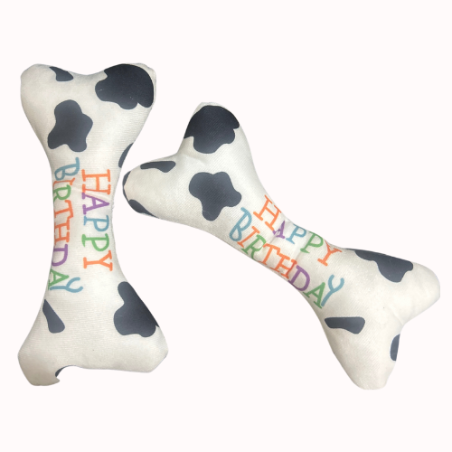 Cow Print Toy Bone